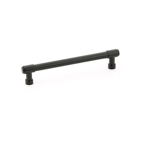 Emtek Jasper Cabinet Pull with 6 in Center to Center Flat Black Finish 86689US19